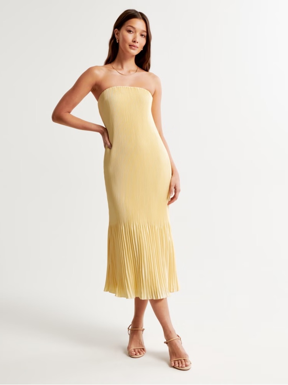 Abercrombie & Fitch Giselle Pleat Release Midi Dress size S petite